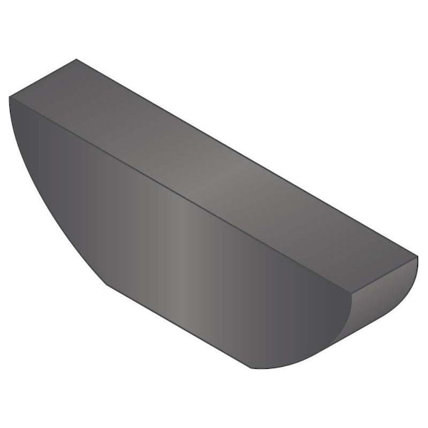Woodruff Key, 1/2 x 3-1/2 in Key Size, 1628 SAE Number, 15/16 in H, Carbon Steel Plain